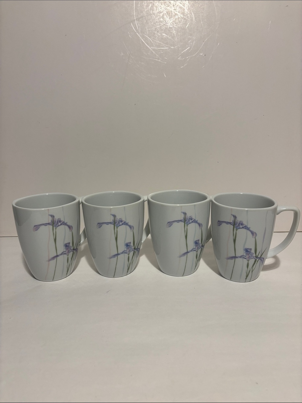 Corelle Coordinates SHADOW IRIS Purple Flower 12 oz White Porcelain Cup Mug 4